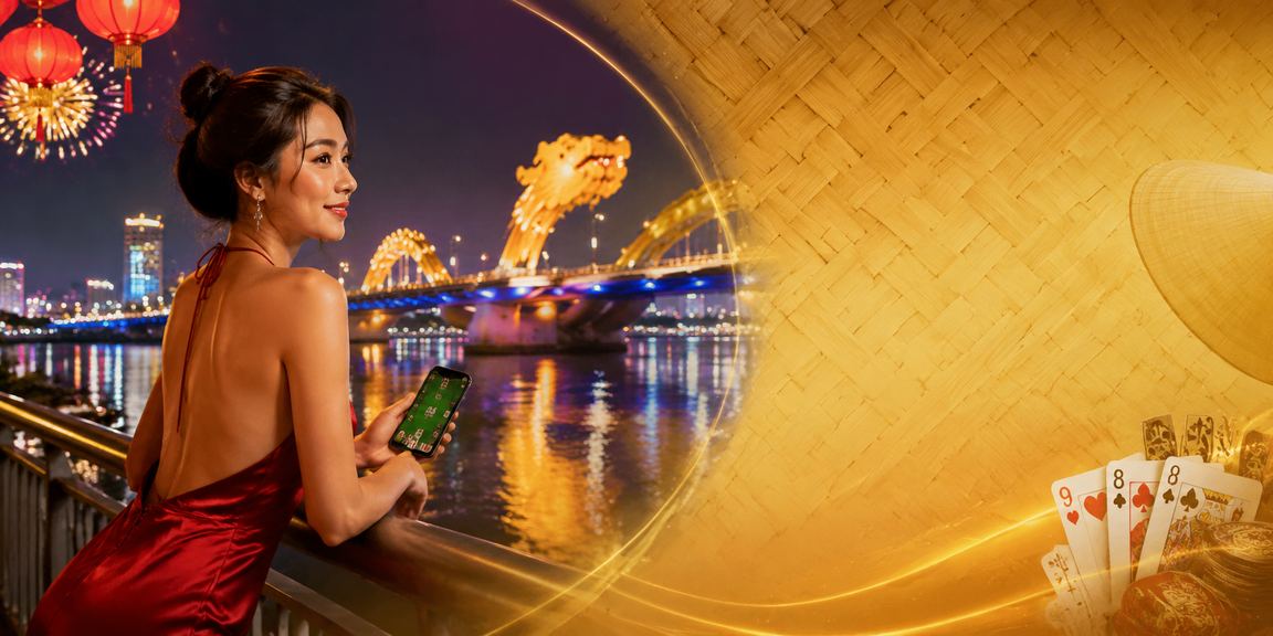 Người chơi tại Đà Nẵng tham gia trò chơi bài với nón lá truyền thống Việt Nam