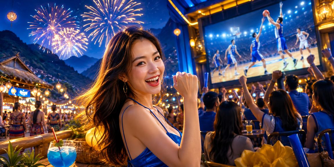 Người dùng tại Sapa tham gia cược bóng rổ trong không khí lễ hội sôi động